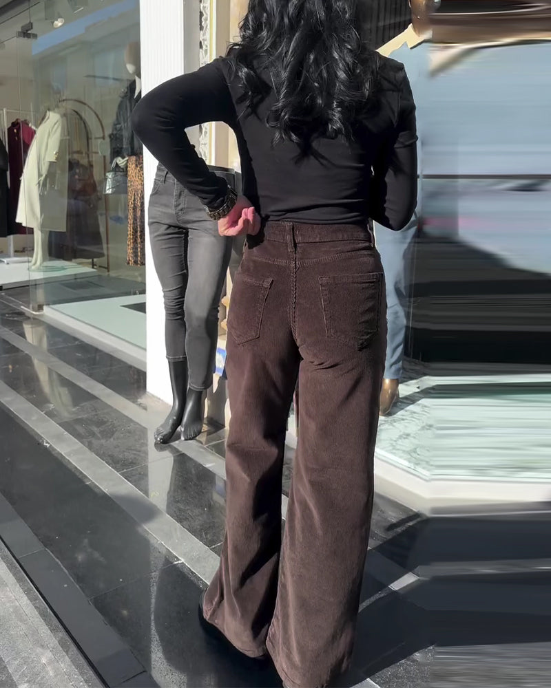 Corduroy Casual Wide Leg Pants