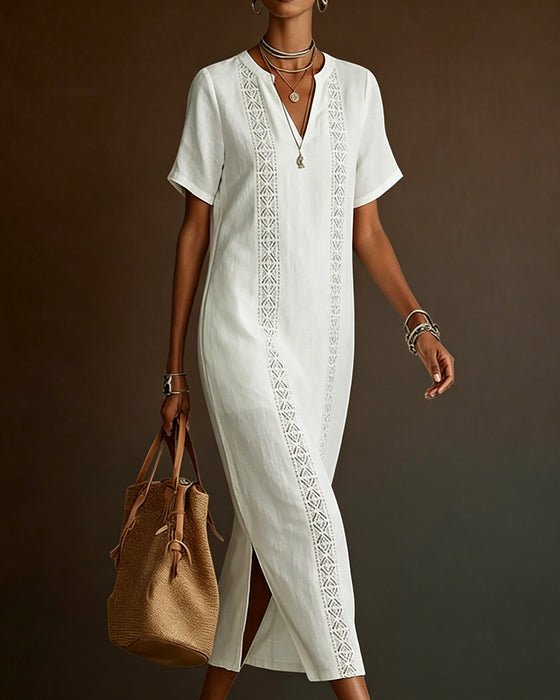 Casual Solid Color Slit Dress