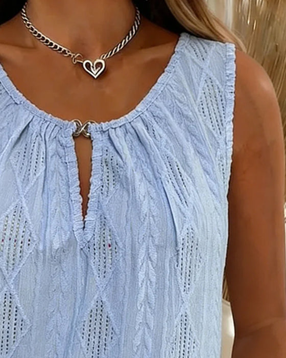 Diamond Hollow Sleeveless Tank Top