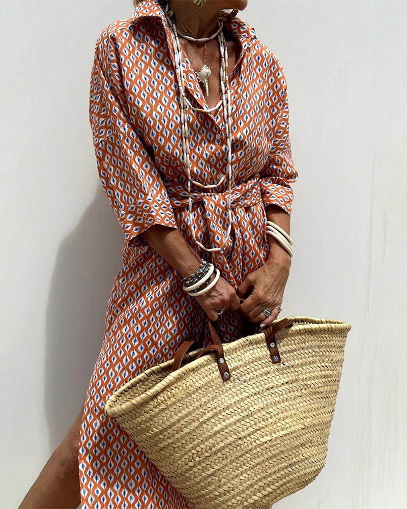 Side-Slit Shirt Dress