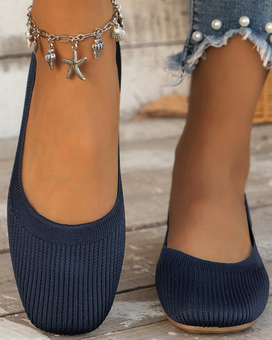 Round toe breathable flat shoes