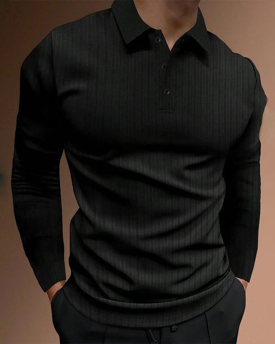 Collared Button Vertical Stripe Shirt
