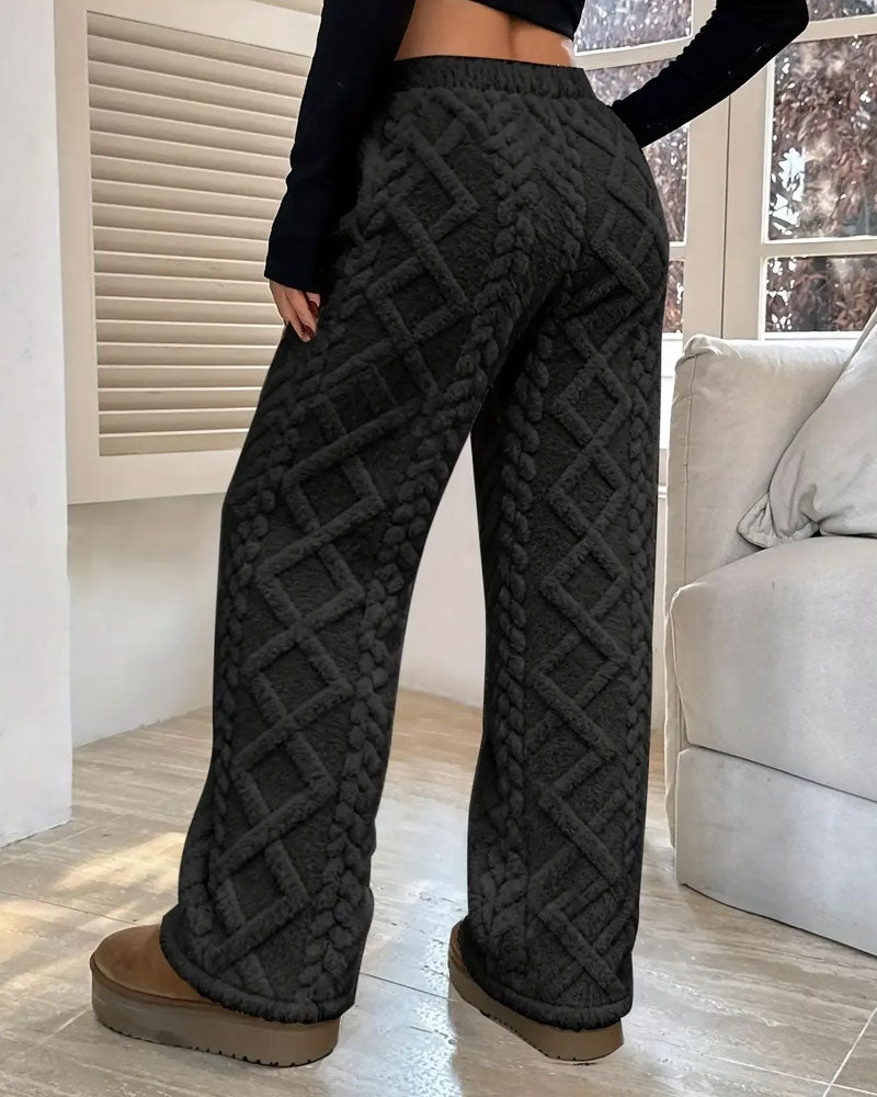 Elastic Waist Drawstring Fashion Pants
