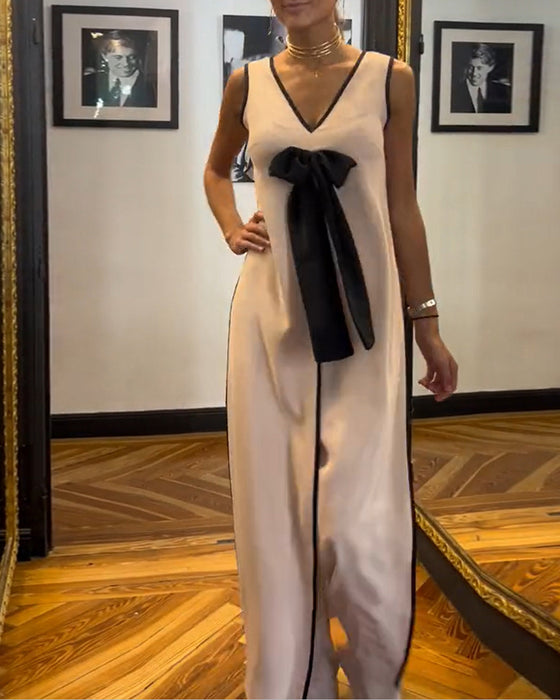 Temperament sleeveless bow set