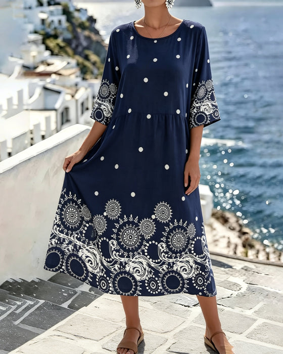 Polka Dot Print Loose Dress