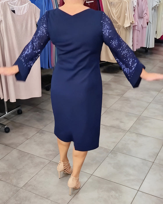 V-Neck Loose-Fitting Elegant Dress