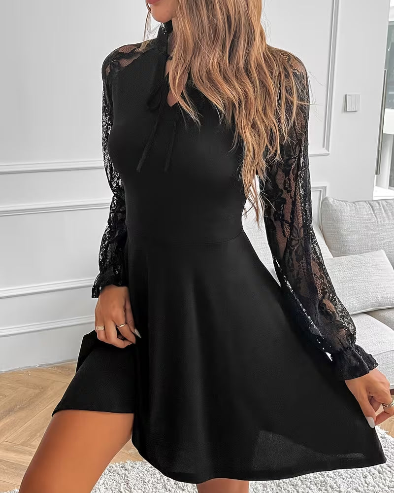 Lace Patchwork Elegant Slim Dress