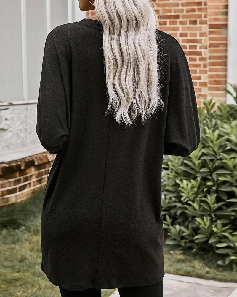 Long Sleeve Casual Pocket T-shirt