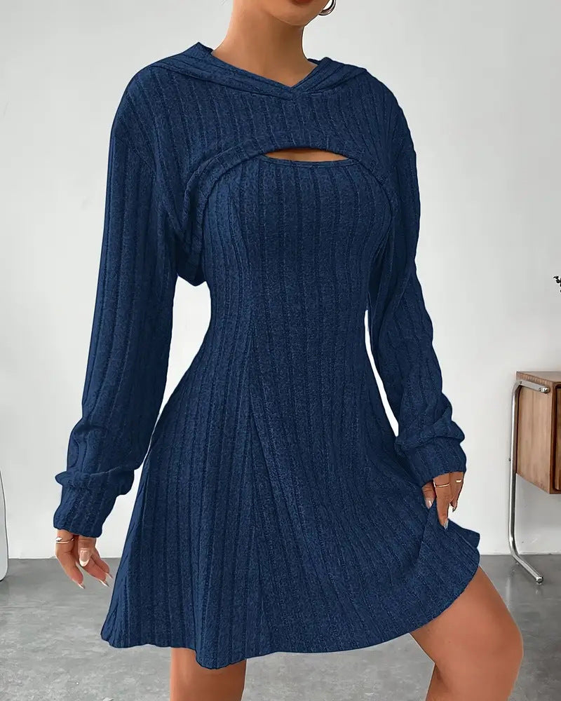 Hoodie Top Tank Dress Two-Piece Set
