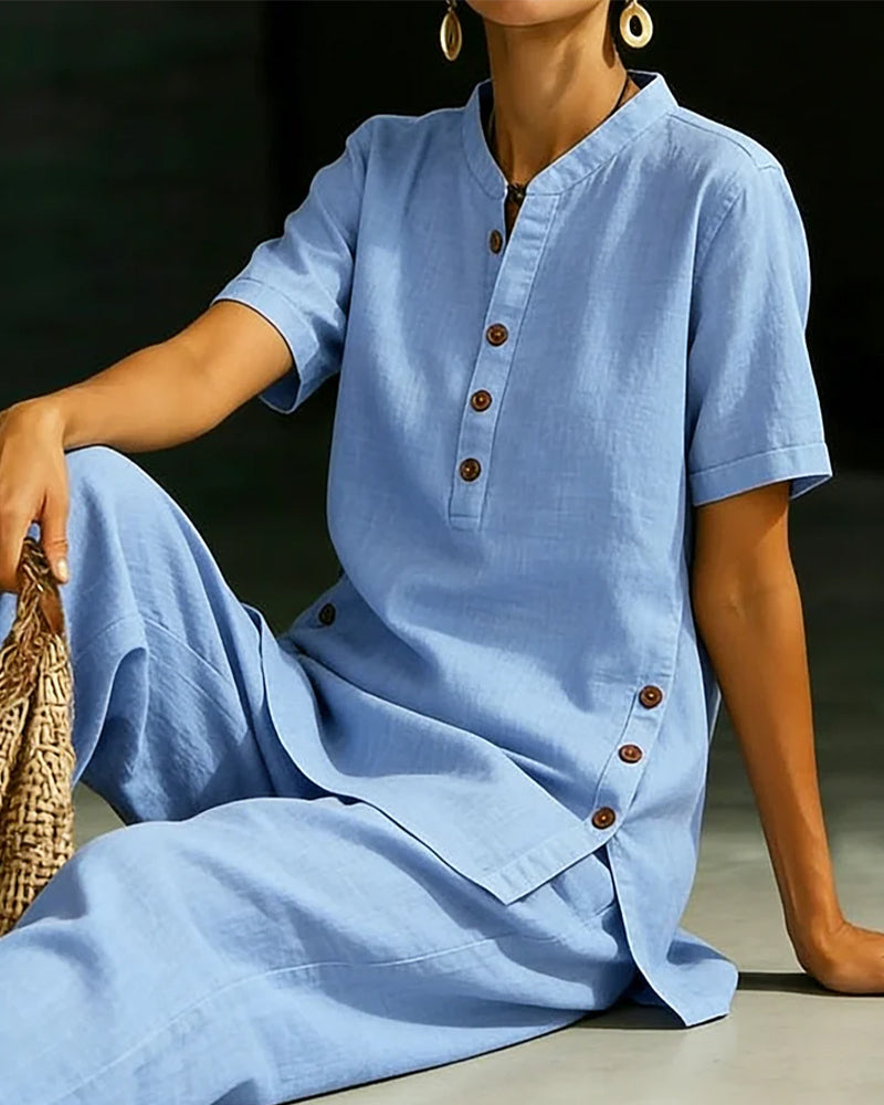 Cotton Linen Button Set