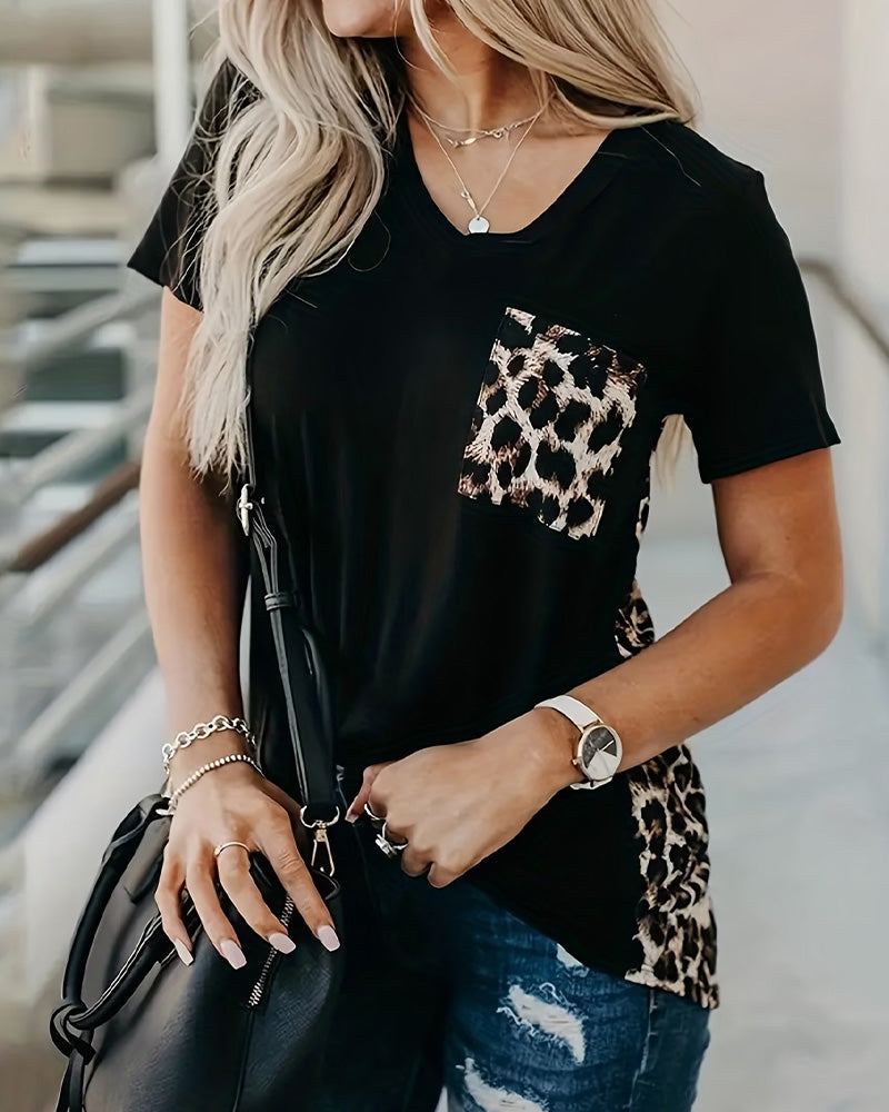 Leopard Print Short Sleeve T-Shirt