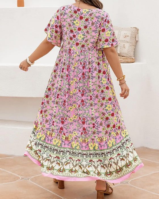 Floral Patchwork Ethnic Dress