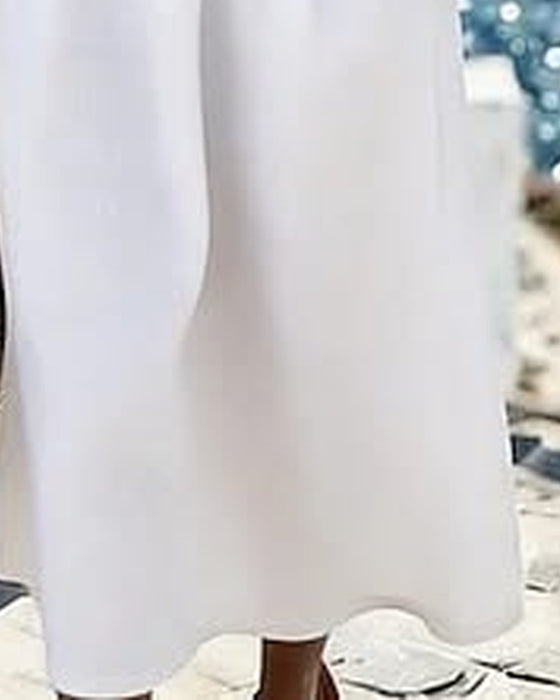 Three-Button Ruffle Sleeve Dress