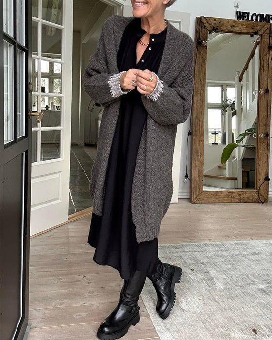 casual solid color dress with V neck