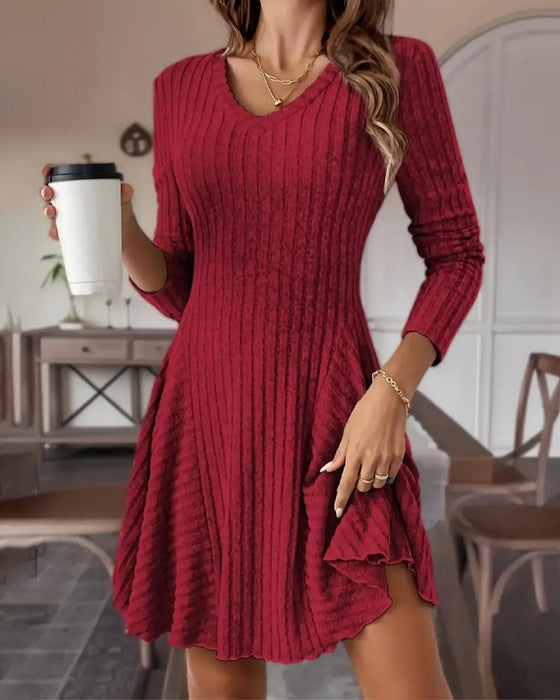 A-Line Long Sleeve Dress
