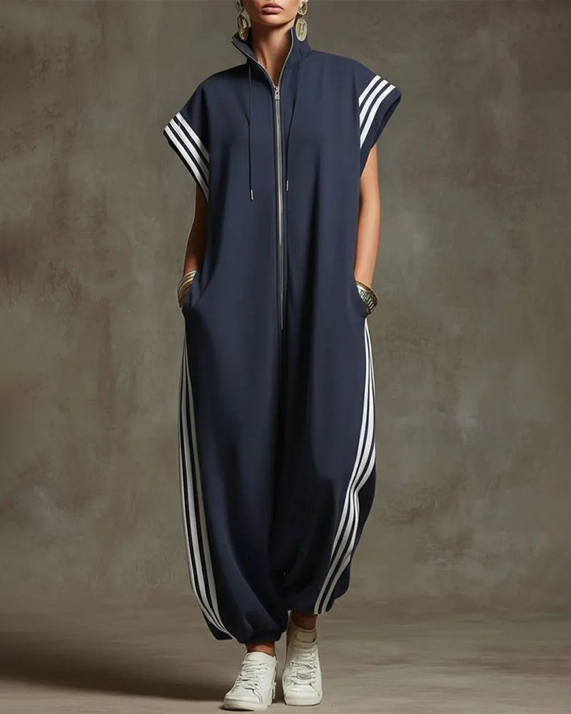 Hip Hop Striped Jumpsuit