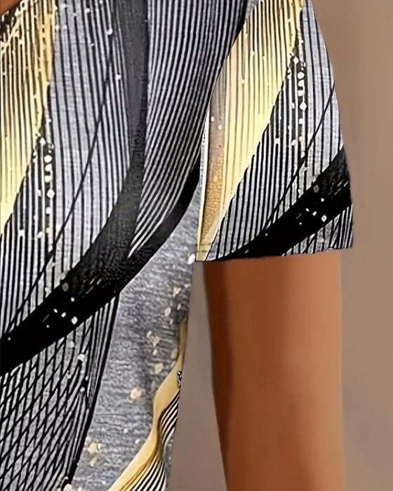 Zipper Digital Print T-Shirt