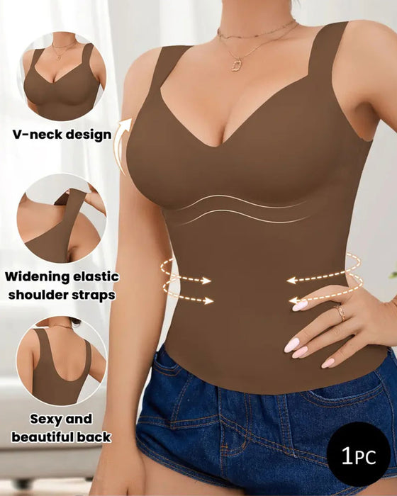 Shapewear Wide Strap V-Neck Tank Top