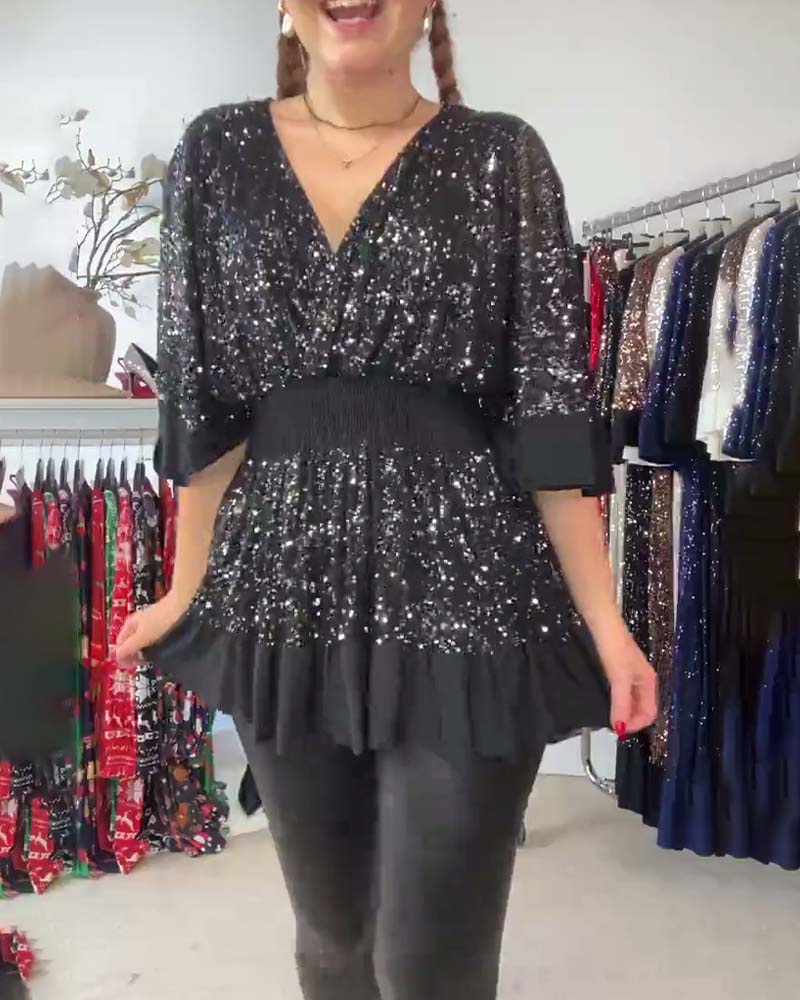 V-neck fashion slim blouse