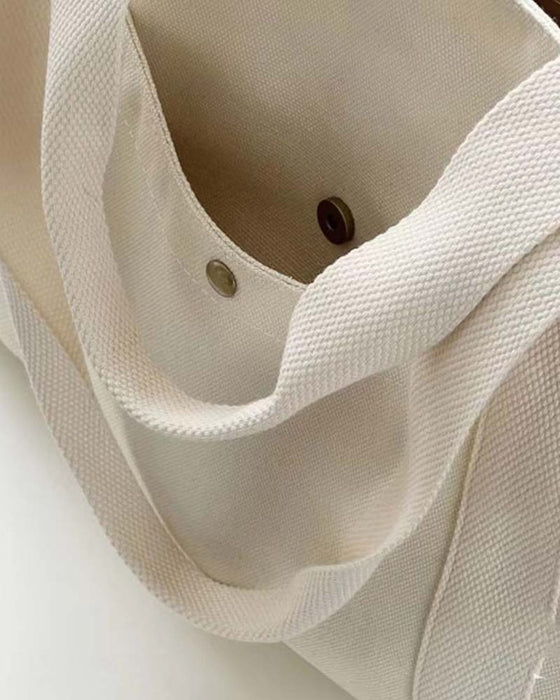 Large capacity canvas bag with double handles