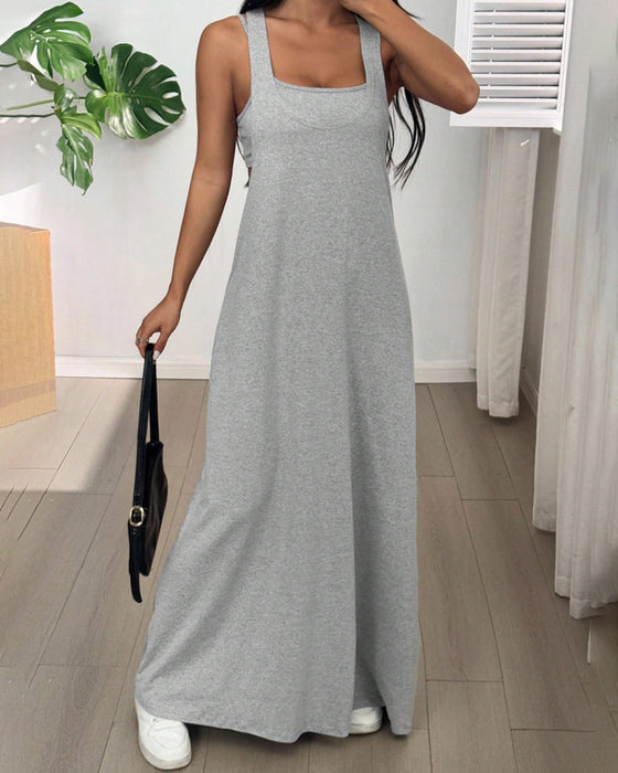 Solid Color Dress Two-Piece Set
