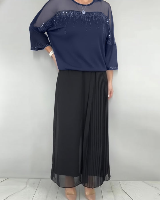 Mesh Splicing Loose Blouse