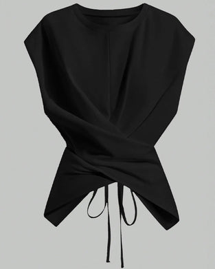 A Cross-Strap Hem Cropped Top