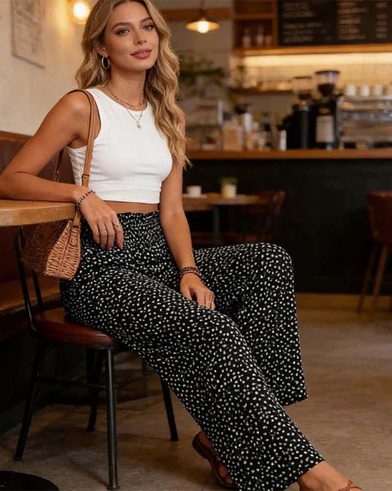 Casual Stretch Loose Wide-Leg Pants