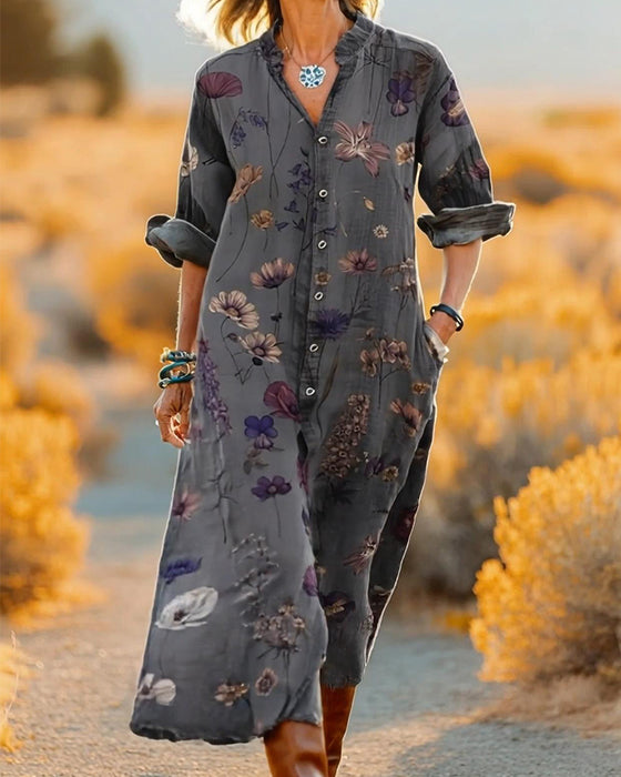 Floral Print Shirt Dress