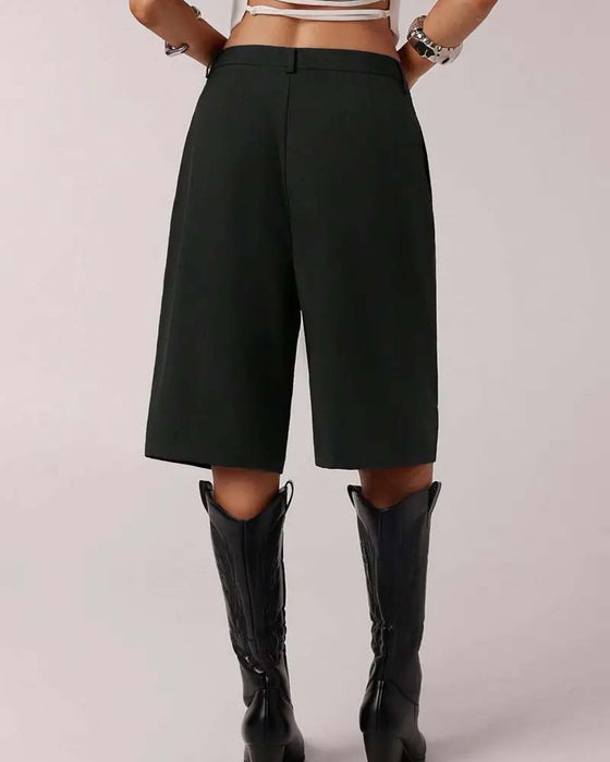 Bermuda Straight Leg Pocket Casual Blazer Pant