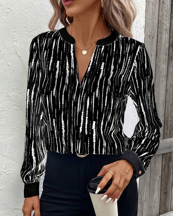 Fashionable Geometric Print Blouse
