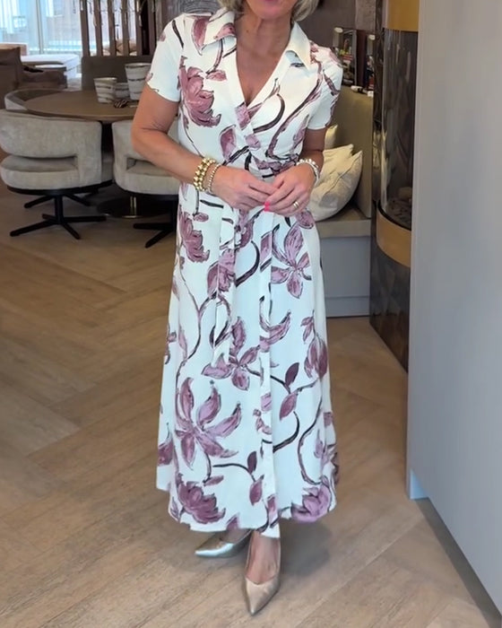 Floral Print V-Neck Dress