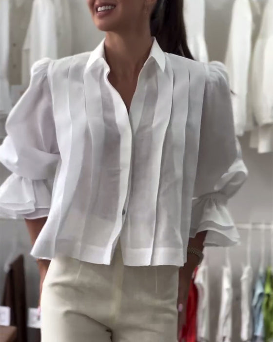 Puff Sleeve Ruffle Shirt