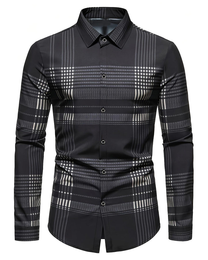 Plaid Casual Long-Sleeved Shirt