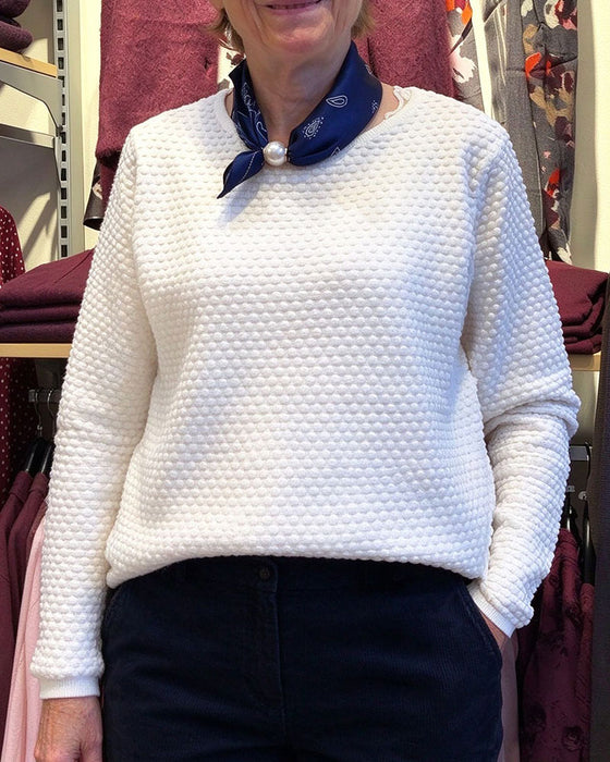 Round Neck Pullover Solid Color Sweatshirt