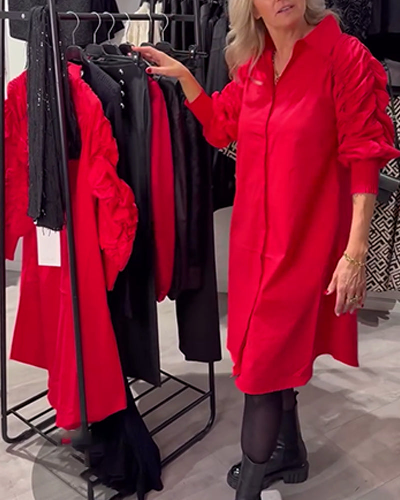 Lapel Fashion Shirt Dress