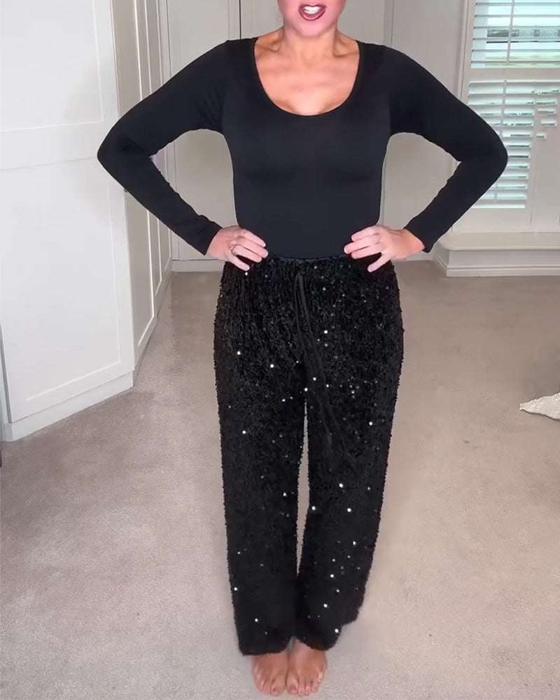 Stylish Solid Color Straight Leg Pants