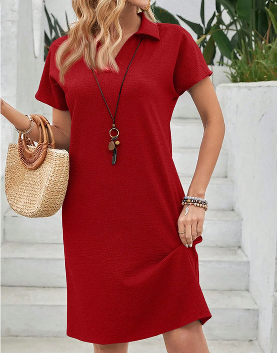 Casual Lapel Straight Dress