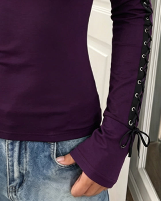 Side Tie Long Sleeve Top
