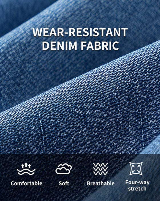 Elastic Waist Denim Wide Leg Pants