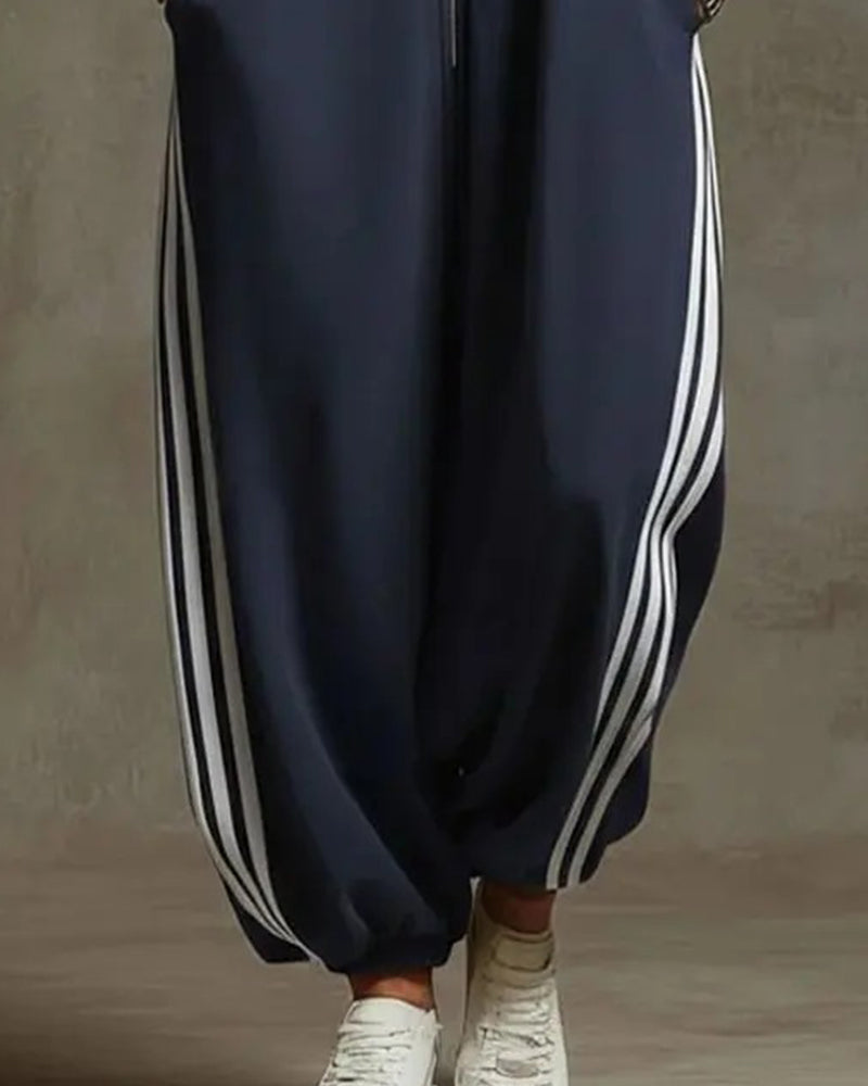 Hip Hop Striped Jumpsuit