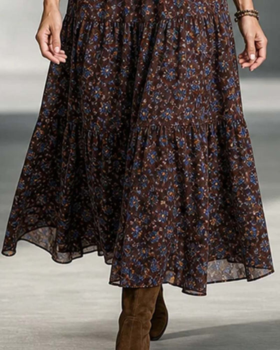 Shirt Collar Patchwork Dress