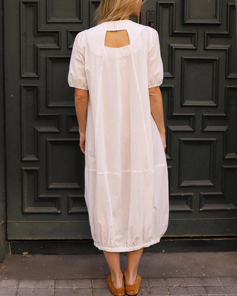 Square Neck Bubble Hem Dress