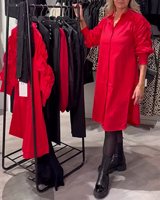 Lapel Fashion Shirt Dress