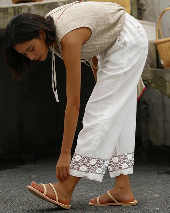 Cropped Lace Ankle Pants