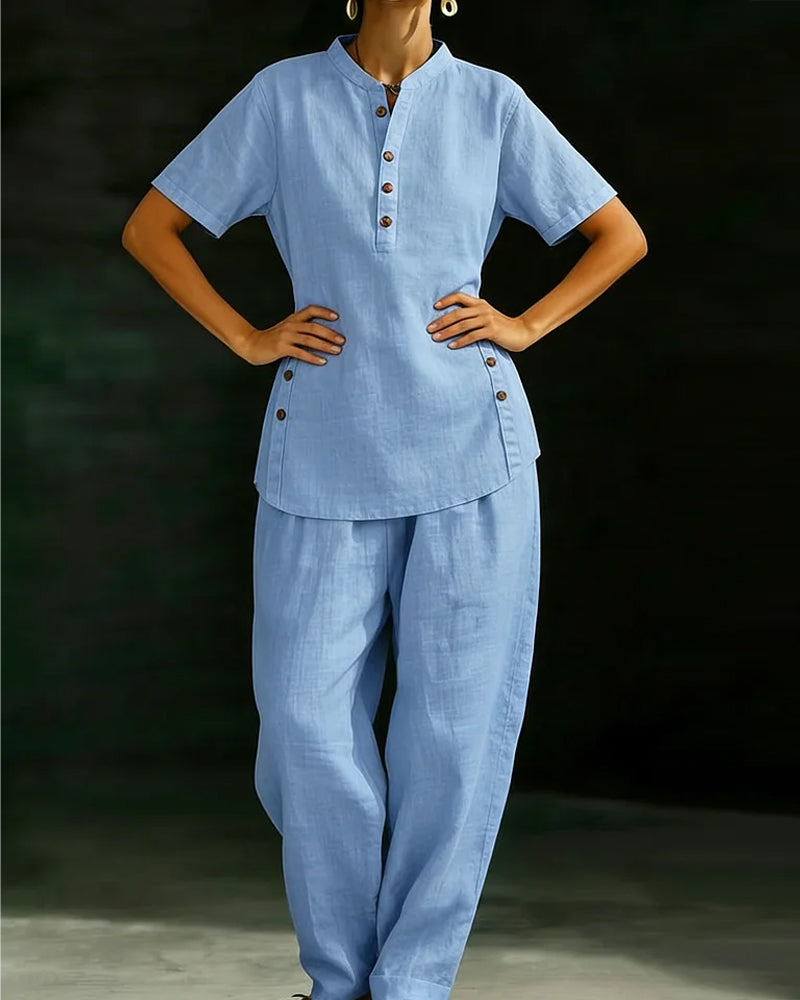 Cotton Linen Button Set