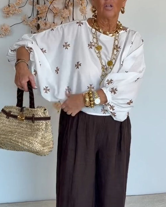 Loose Dropped Shoulder Blouse