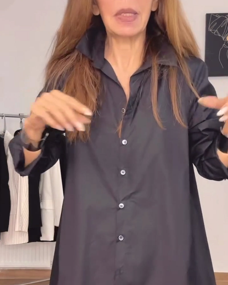 Lapel irregular button loose shirt