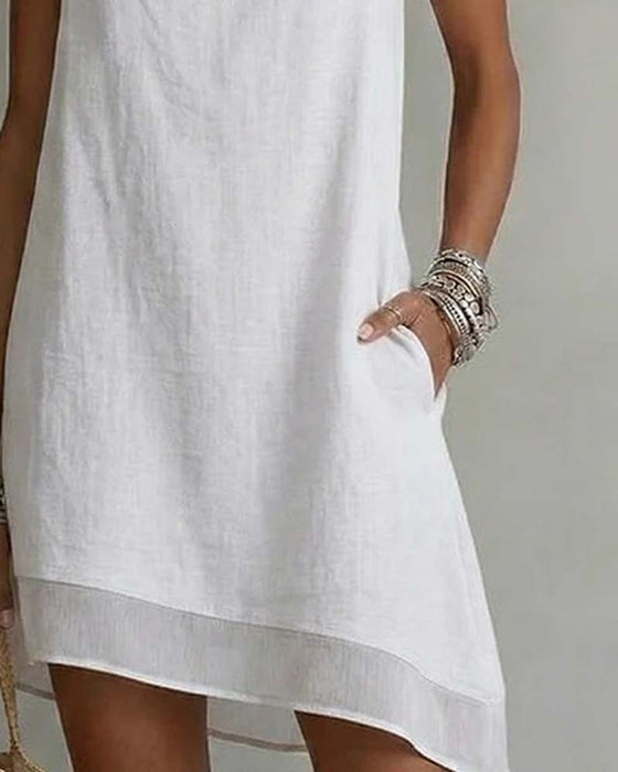 Irregular Hem Sleeveless Sheath Dress