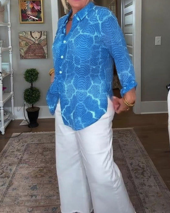 Buttoned Textured Blouse